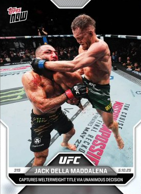 Jack Della Maddalena Topps Now UFC Base #13 Orange