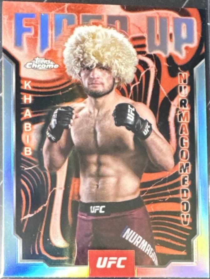 Khabib Nurmagomedov 2025 Topps Chrome UFC Fired Up #FUP-1 Refractor