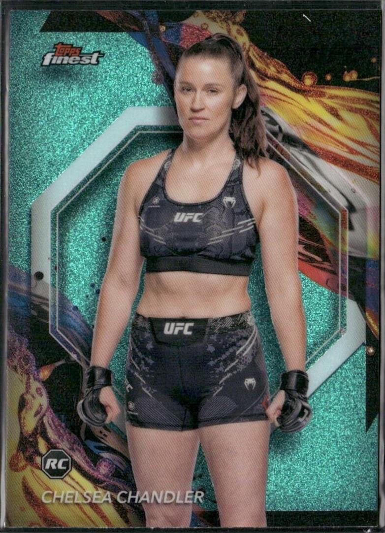 Chelsea Chandler 2024 Topps Finest UFC Base Uncommon #132 Aqua Glitter Refractor