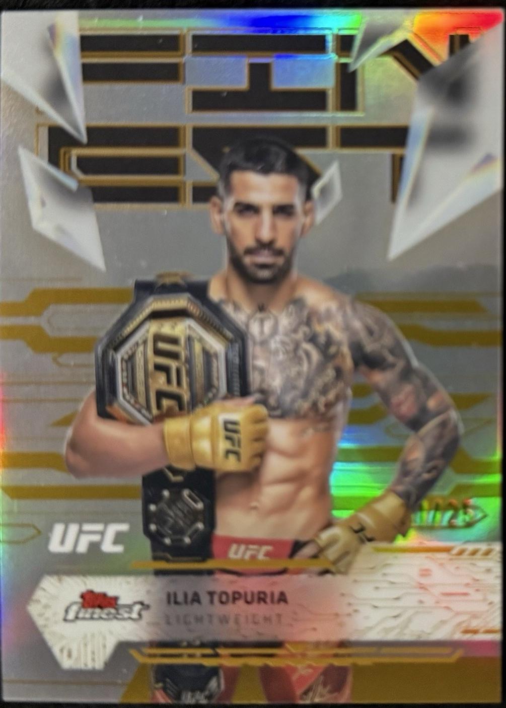 Ilia Topuria 2025 Topps Finest UFC Base Uncommon #115 Gold Refractor
