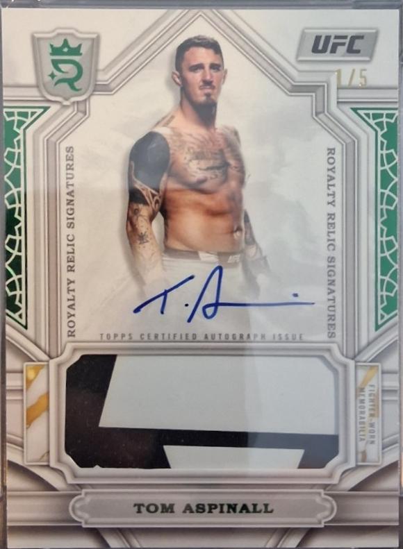 Tom Aspinall 2024 Topps Royalty UFC Royalty Relic Signatures #RYS-TAL Green
