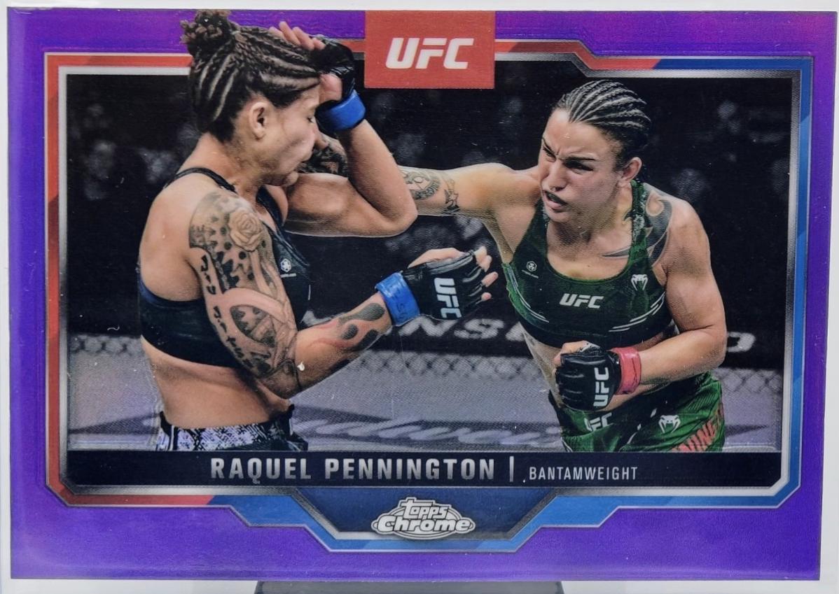 Raquel Pennington 2025 Topps Chrome UFC Base #156 Purple Refractor
