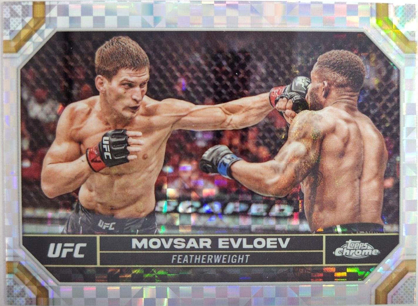 Movsar Evloev 2024 Topps Chrome UFC Base #143 X-Fractor