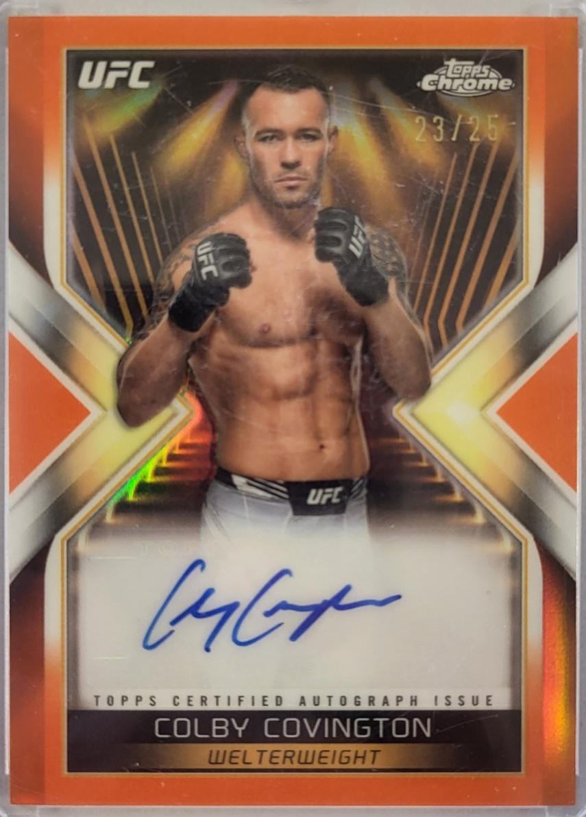 Colby Covington 2024 Topps Chrome UFC Main Event Autographs #MEA-CCO Orange Refractor