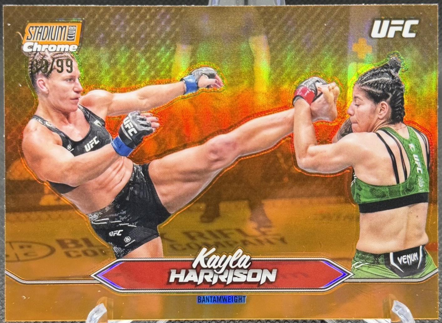 Kayla Harrison 2025 Topps Stadium Club UFC Base Chrome #C-125 Pearl White Refractor