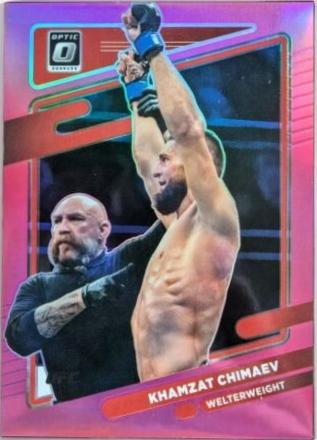 Khamzat Chimaev 2022 Panini Donruss Optic UFC Base #72 Pink