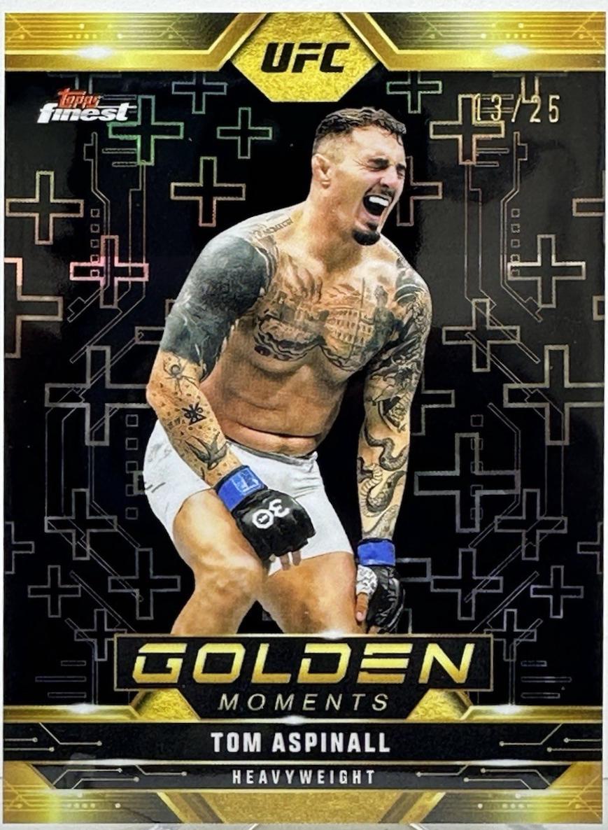 Tom Aspinall 2025 Topps Finest UFC Golden Moments #GM-3 Black Refractor