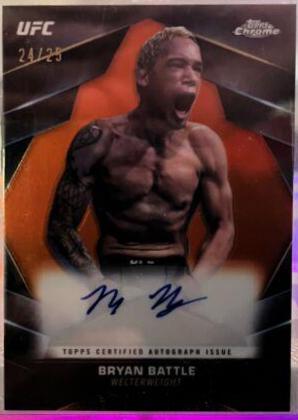 Bryan Battle 2024 Topps Chrome UFC Chrome Veteran Autographs #CVA-BBA Orange Refractor