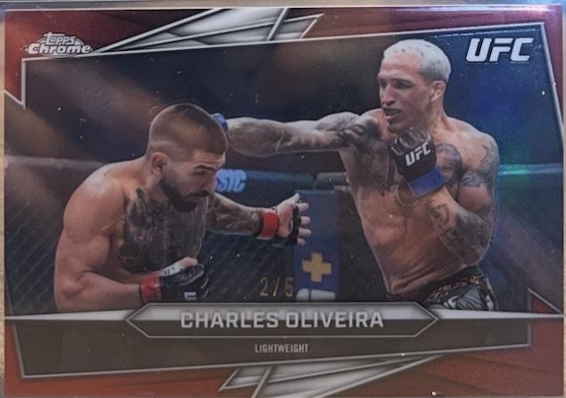 Charles Oliveira 2026 Topps Chrome UFC Base #150 Red Refractor