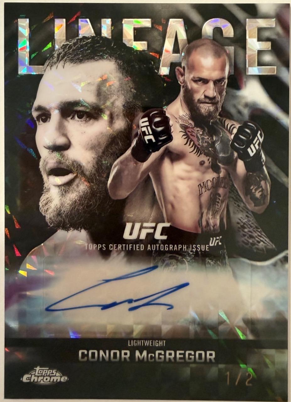 Conor McGregor 2026 Topps Chrome UFC Chrome Lineage Autographs #CCA-CM Gold Geometric Refractor