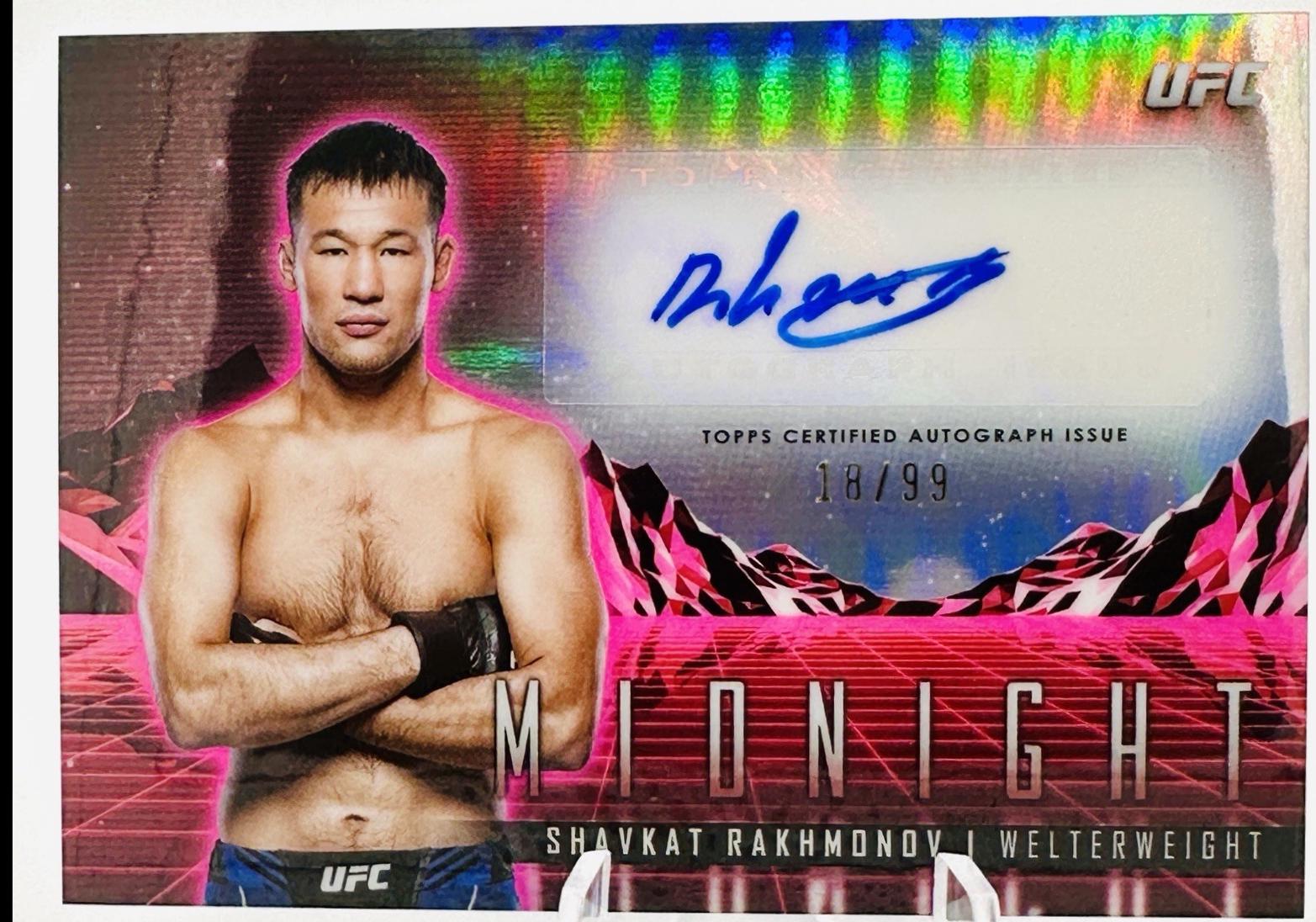Shavkat Rakhmonov 2024 Topps Midnight UFC Horizon Signatures #HS-SRV Twilight