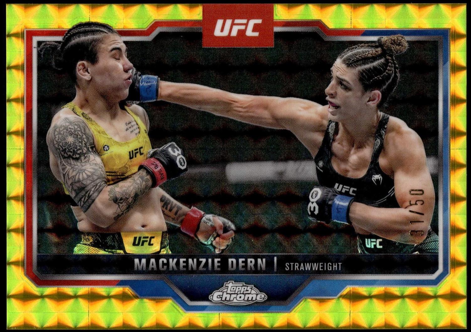 Mackenzie Dern 2025 Topps Chrome UFC Base #183 Gold Geometric Refractor