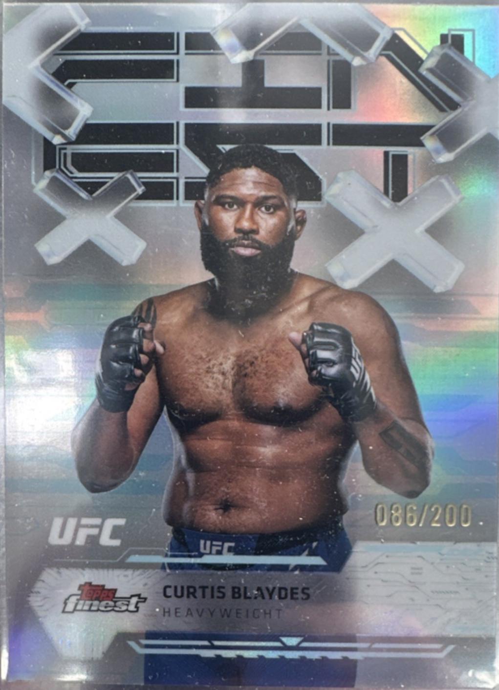 Curtis Blaydes 2025 Topps Finest UFC Base Common #65 Blue Refractor