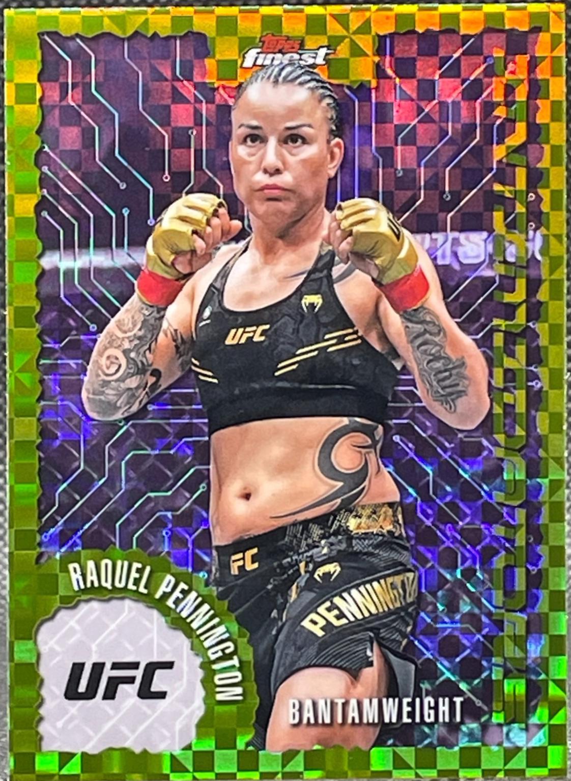Raquel Pennington 2025 Topps Finest UFC Intimidators #IT-15 Checkerboard Refractor