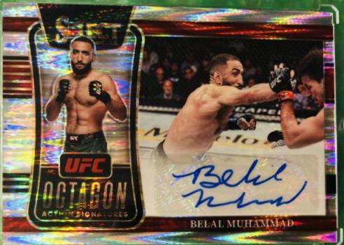 Belal Muhammad 2022 Panini Select UFC Octagon Action Signatures #10 Flash