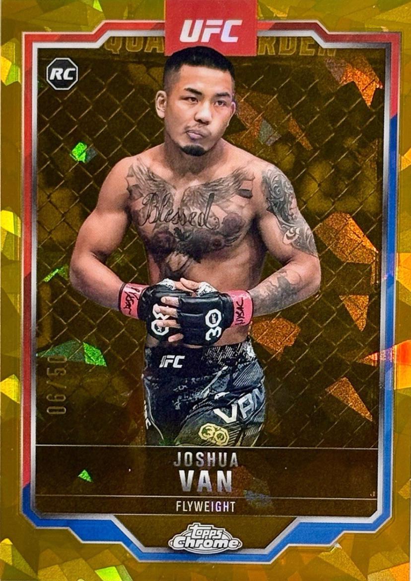 Joshua Van 2025 Topps Chrome Sapphire UFC Base Sapphire #136 Gold Sapphire
