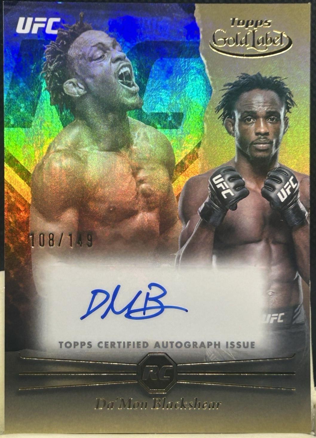 Da'Mon Blackshear 2024 Topps Gold Label UFC Rookie Autographs #RCA-DMB Black