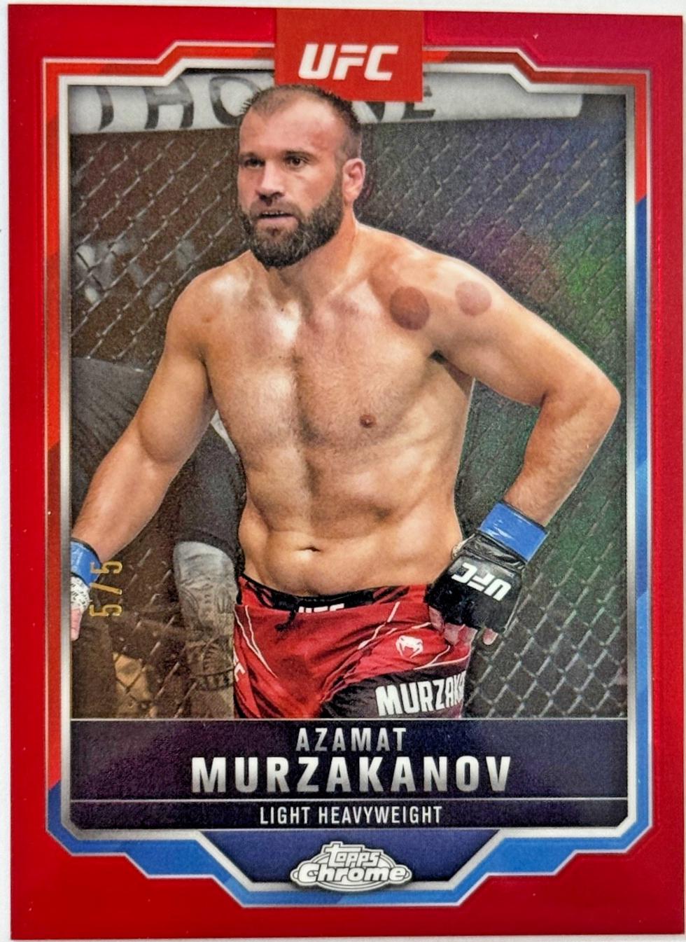 Azamat Murzakanov 2025 Topps Chrome UFC Base #168 Red Refractor