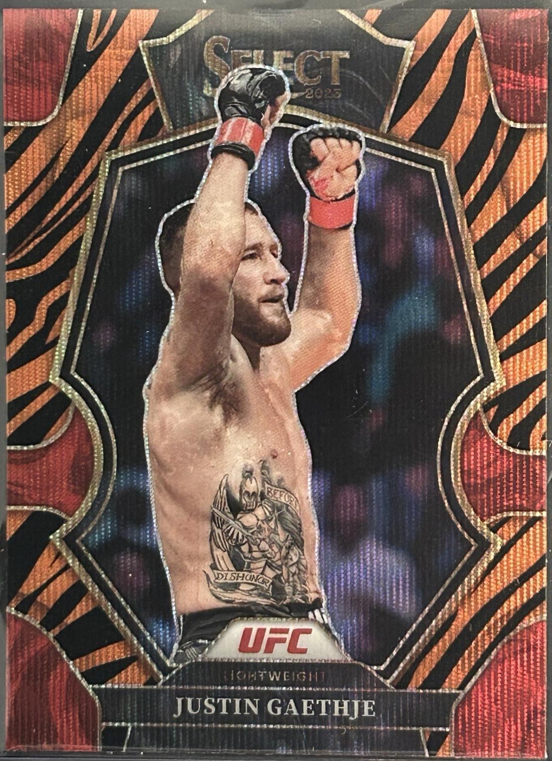 Justin Gaethje 2023 Panini Select UFC Premier Level #135 Tiger