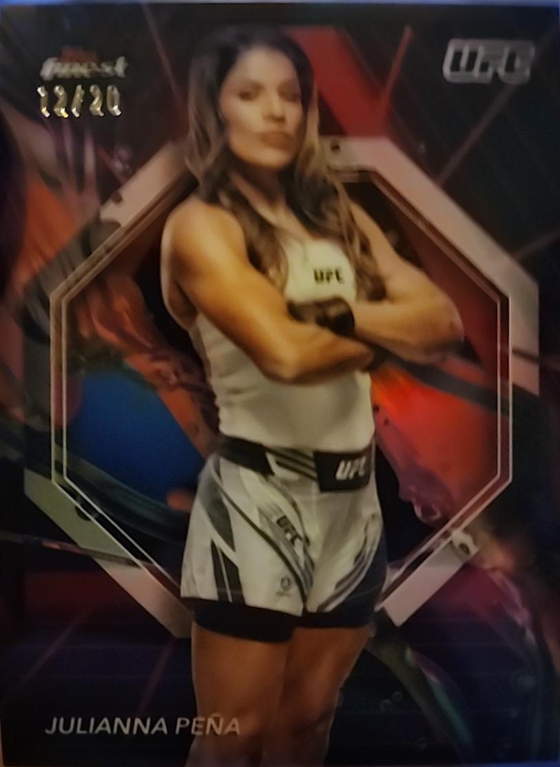Julianna Peña 2024 Topps Finest UFC Base Common #73 Red Black Vapor Refractor