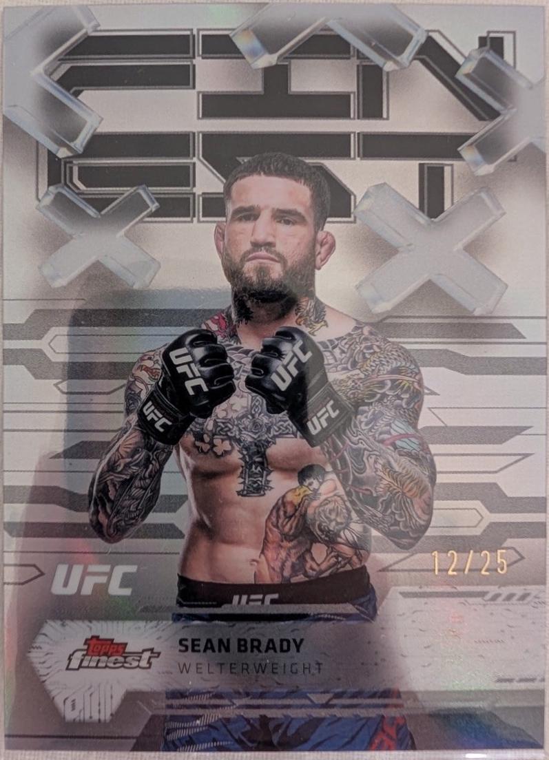 Sean Brady 2025 Topps Finest UFC Base Common #40 Black Refractor