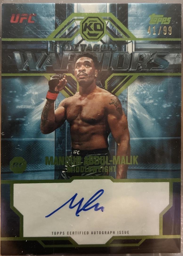 Mansur Abdul-Malik 2026 Topps Knockout UFC Octagon Warriors #OWS-MA Lime Green