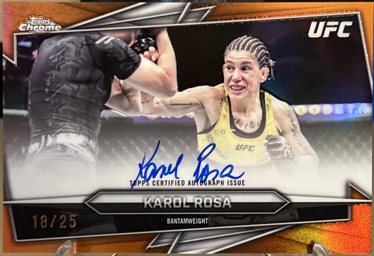 Karol Rosa 2026 Topps Chrome UFC Base Autographs #BAV-KR Orange Refractor