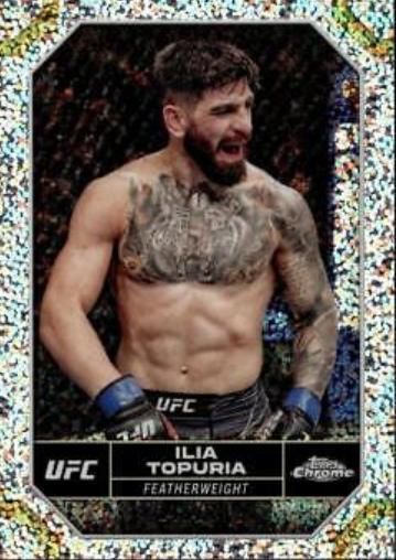 Ilia Topuria 2024 Topps Chrome UFC Base #77 Speckle Refractor