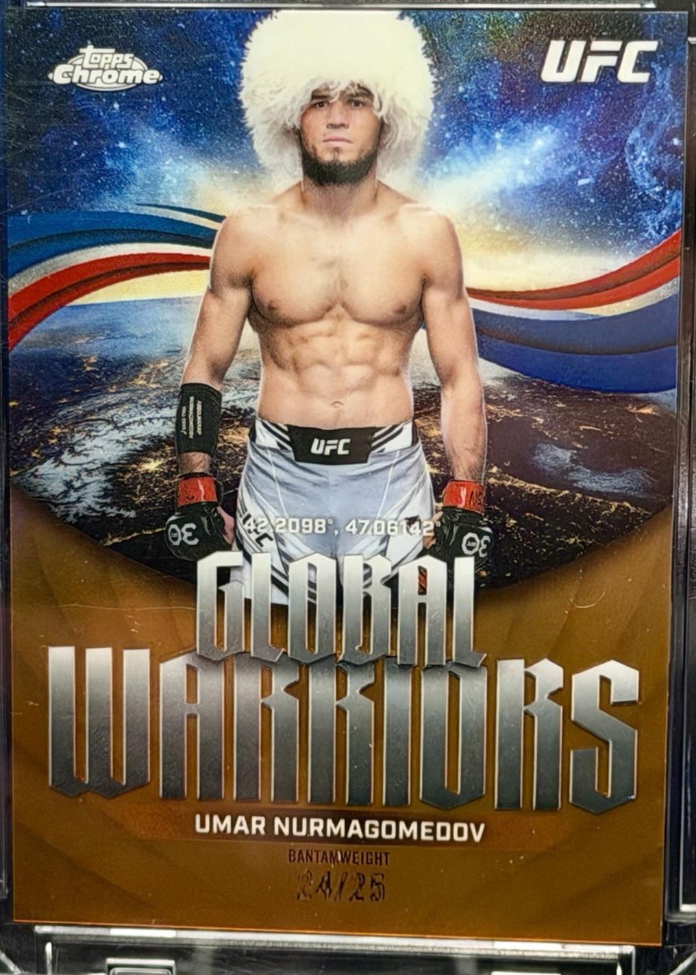 Umar Nurmagomedov 2026 Topps Chrome UFC Global Warriors #GW-25 Orange Refractor