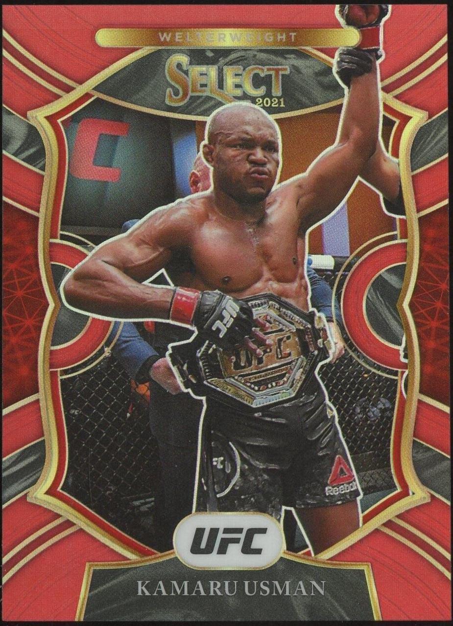 Kamaru Usman 2021 Panini Select UFC Concourse #7 Red