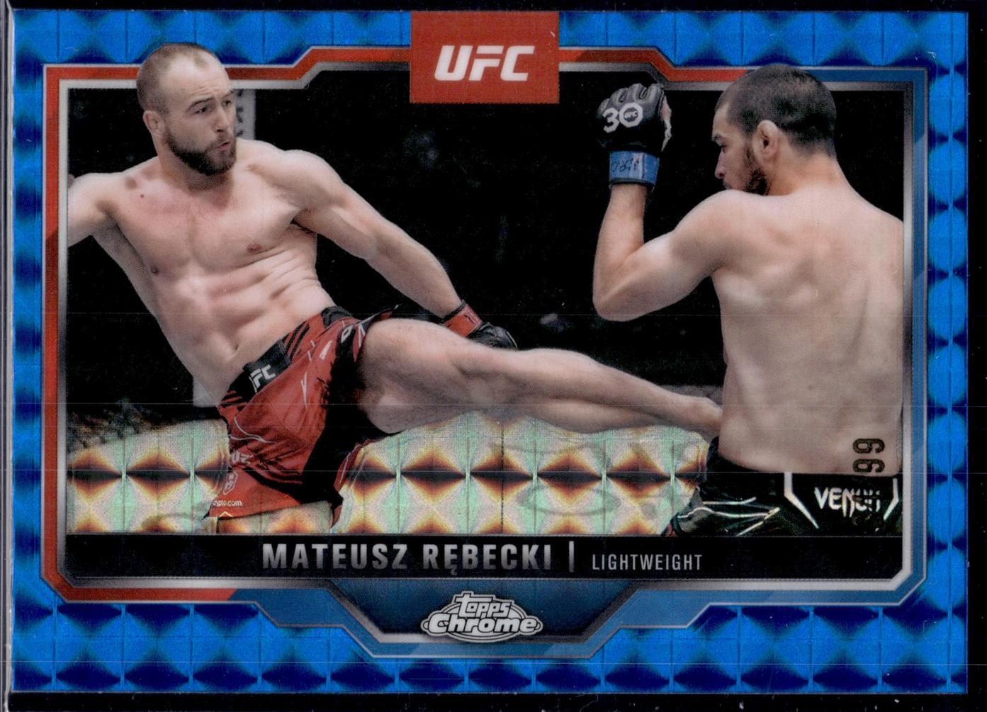 Mateusz Rębecki 2025 Topps Chrome UFC Base #61 Blue Geometric Refractor