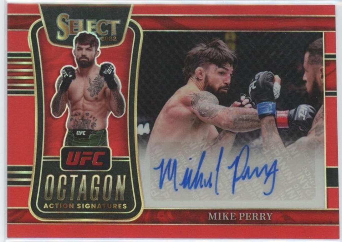 Mike Perry 2022 Panini Select UFC Octagon Action Signatures #37 Red