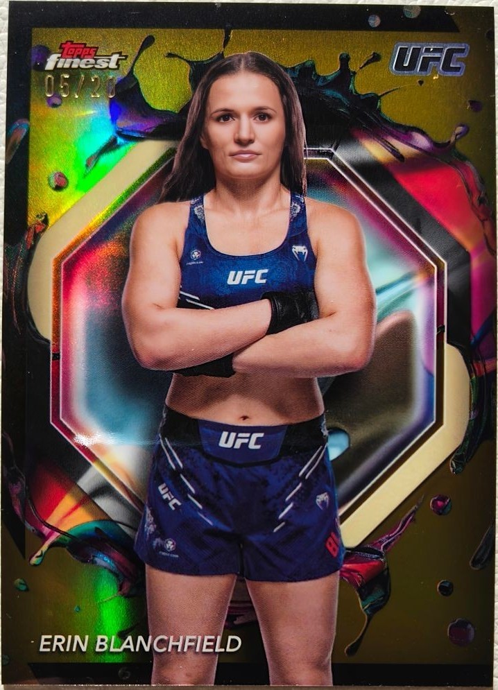 Erin Blanchfield 2024 Topps Finest UFC Base Rare #205 Gold Refractor
