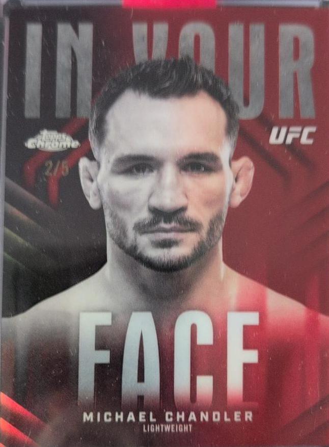 Michael Chandler 2026 Topps Chrome UFC In Your Face #IYF-4 Red Refractor