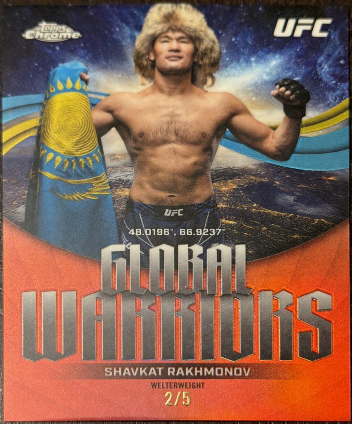 Shavkat Rakhmonov 2026 Topps Chrome UFC Global Warriors #GW-23 Red Refractor