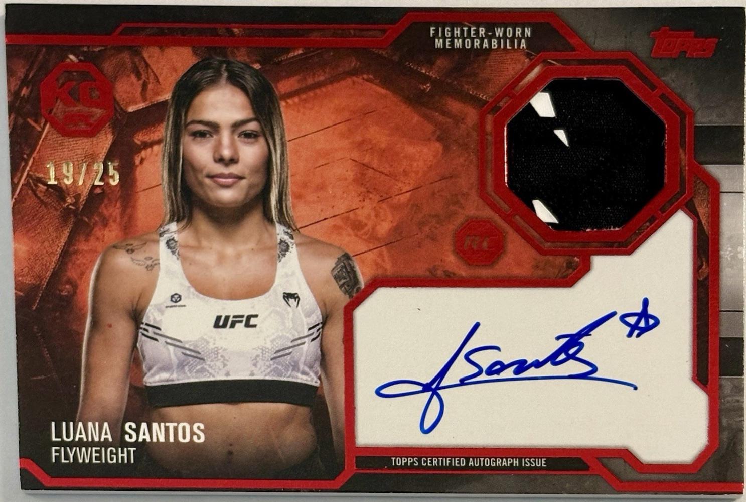 Luana Santos 2025 Topps Knockout UFC Knockout Autograph Relics #KAR-LS Red
