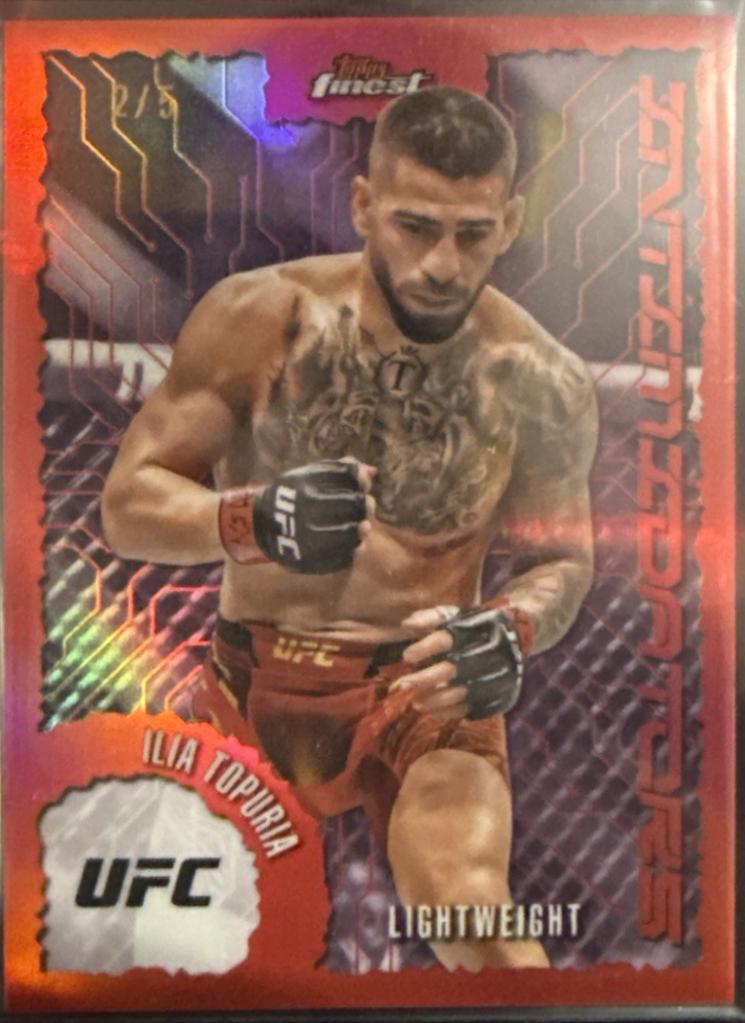 Ilia Topuria 2025 Topps Finest UFC Intimidators #IT-3 Red Refractor