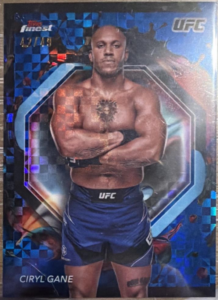 Ciryl Gane 2024 Topps Finest UFC Base Rare #252 Blue Checkerboard Refractor