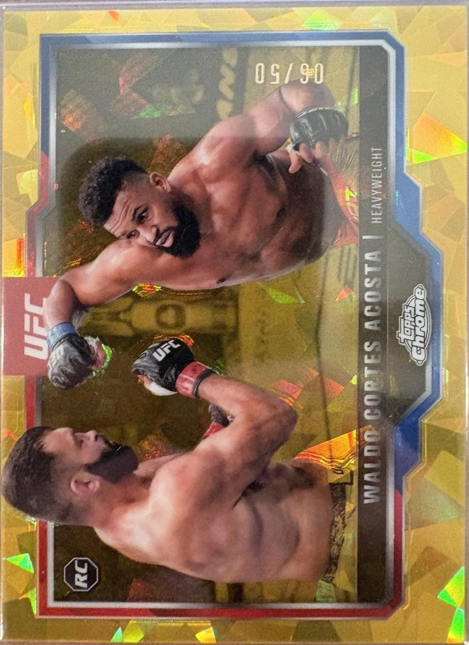 Waldo Cortes Acosta 2025 Topps Chrome UFC Base #19 Gold Geometric Refractor