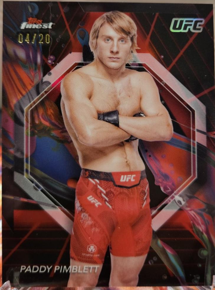 Paddy Pimblett 2024 Topps Finest UFC Base Common #8 Red Black Vapor Refractor