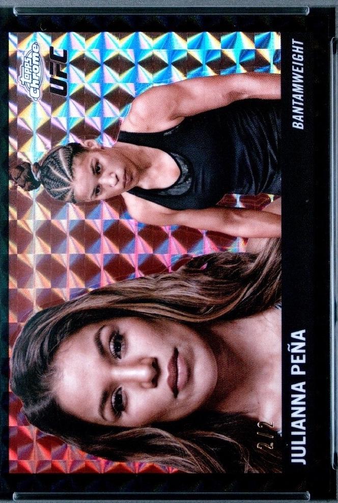 Julianna Peña 2025 Topps Chrome UFC 1955 Topps #55T-8 Geometric Black Refractor