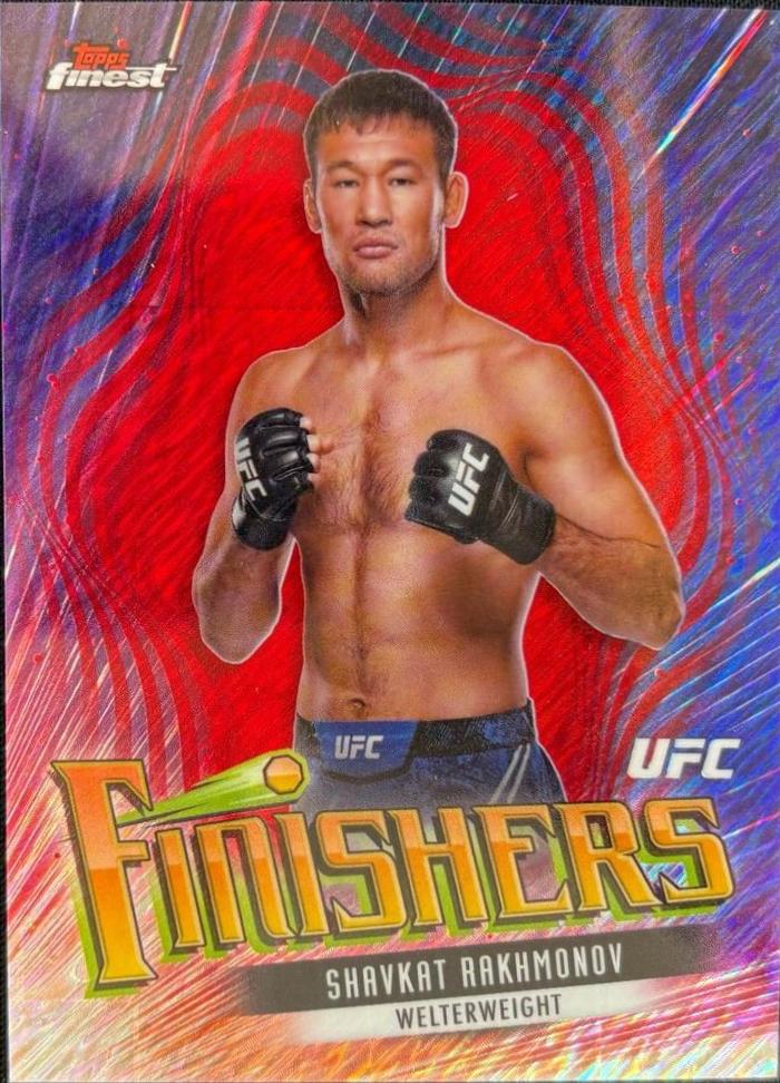 Shavkat Rakhmonov 2024 Topps Finest UFC Finishers #FIN-12 Red Shimmer Refractor