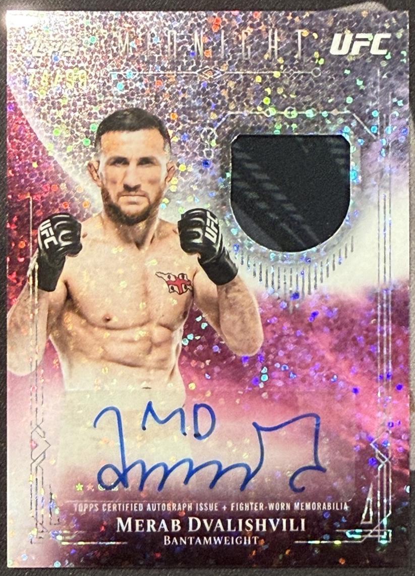 Merab Dvalishvili 2026 Topps Midnight UFC Relic Autographs #VRA-MD Twilight