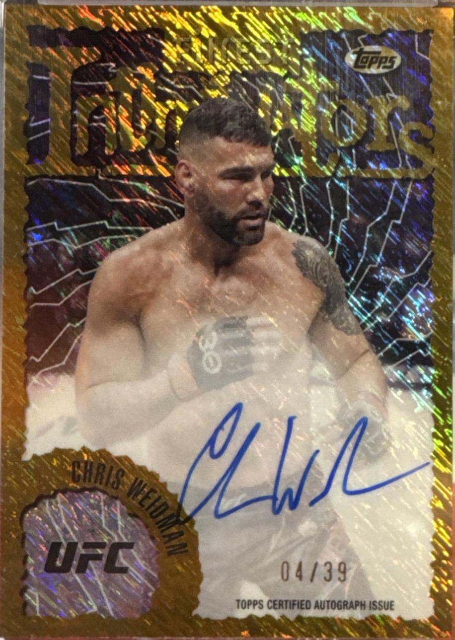 Chris Weidman 2024 Topps Finest UFC Intimidators Autographs #IA-CWN Gold Shimmer Refractor