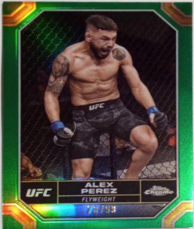 Alex Perez 2024 Topps Chrome UFC Base #5 Green Refractor