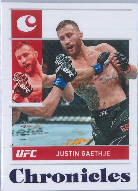 Justin Gaethje 2022 Panini Chronicles UFC Base Chronicles #47 Purple