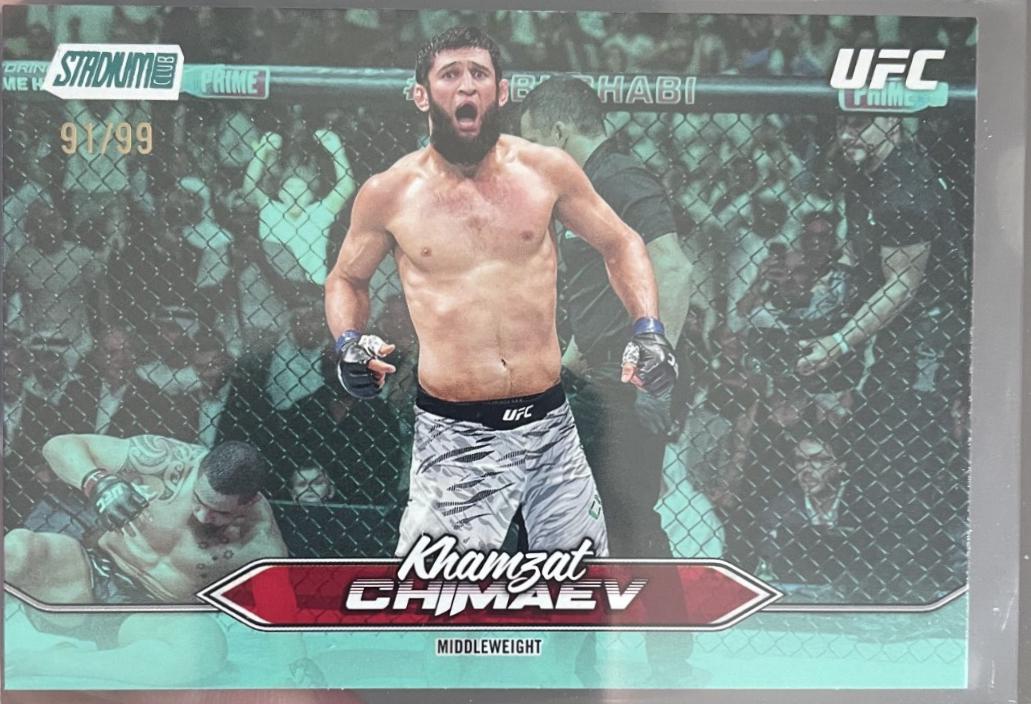 Khamzat Chimaev 2025 Topps Stadium Club UFC Base #90 Turquoise