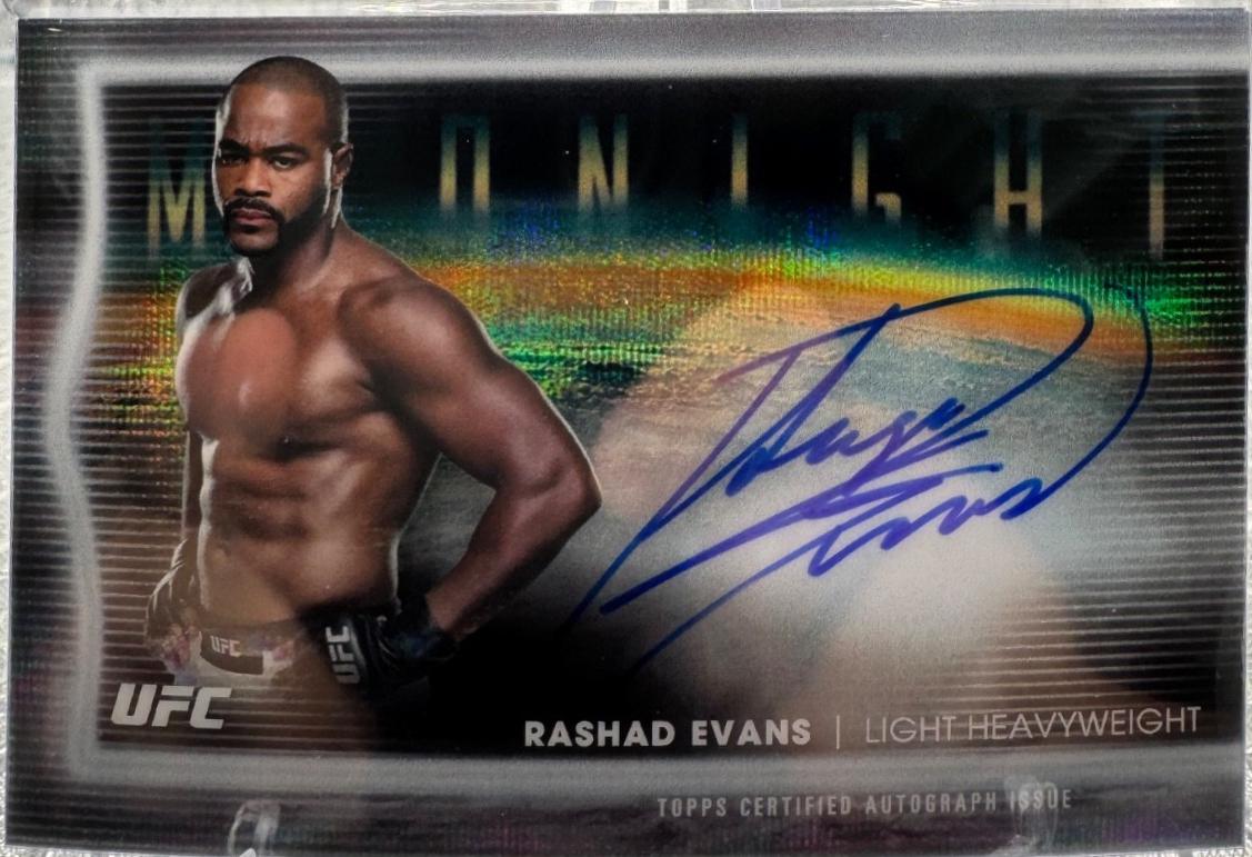 Rashad Evans 2025 Topps Midnight UFC Horizon Signatures #HNS-RE Moon Beam