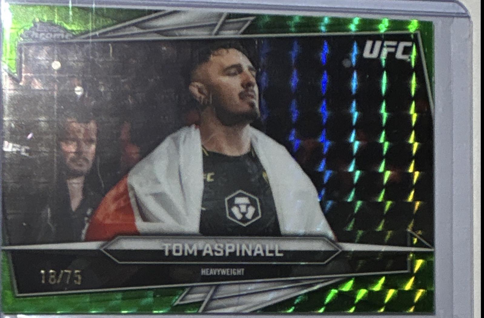 Tom Aspinall 2026 Topps Chrome UFC Base #80 Green Geometric Refractor