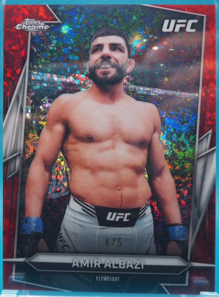 Amir Albazi 2026 Topps Chrome UFC Base #98 Red Refractor